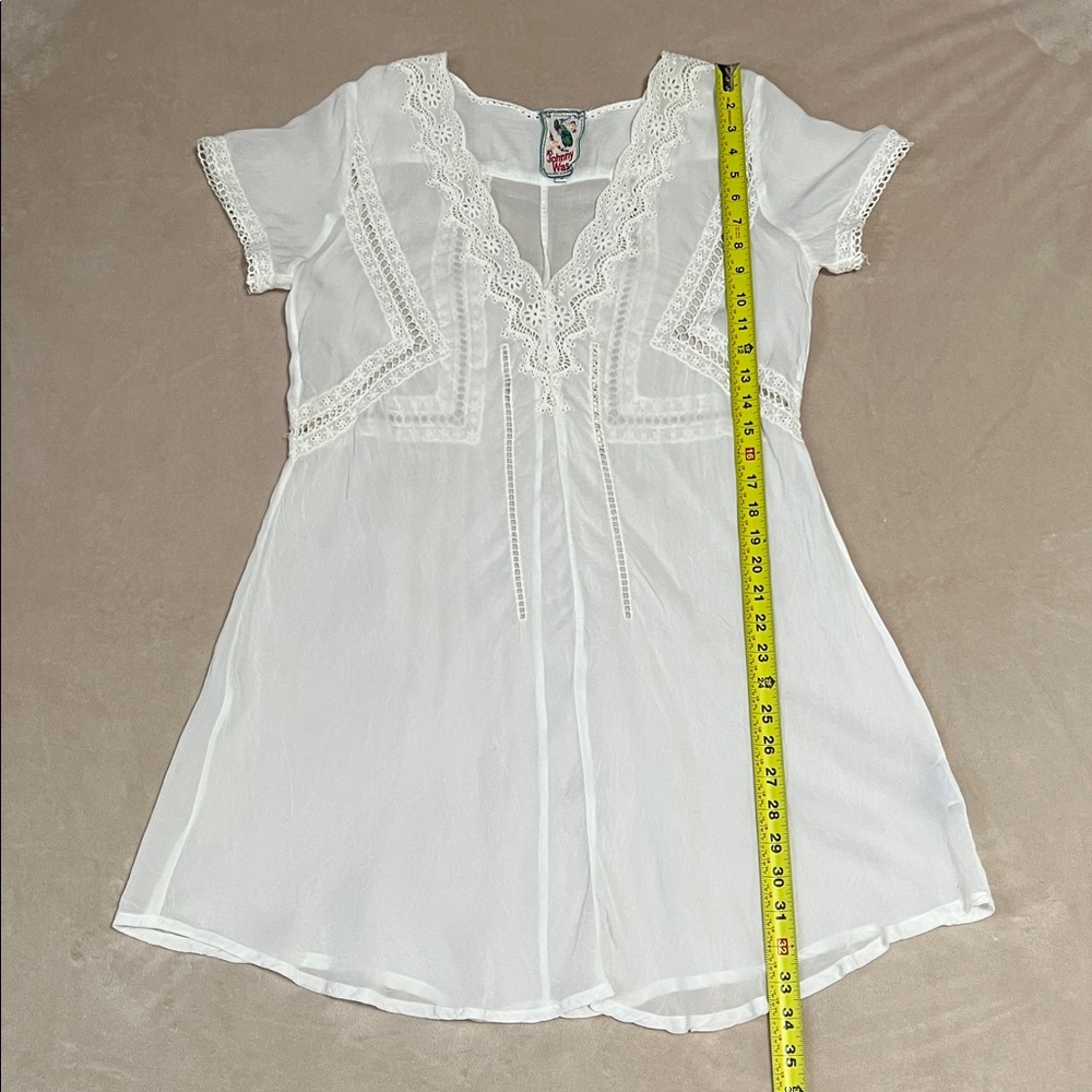 Johnny Was White Eyelet Lace Detail Tunic. Women’s Size Small - Picture 5 of 9